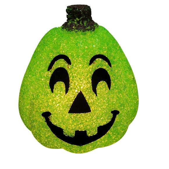 Vintage Seasons Melted Plastic Popcorn Jack O Lantern Light Up Pumpkins Lot Of 2 - Picture 12 of 12